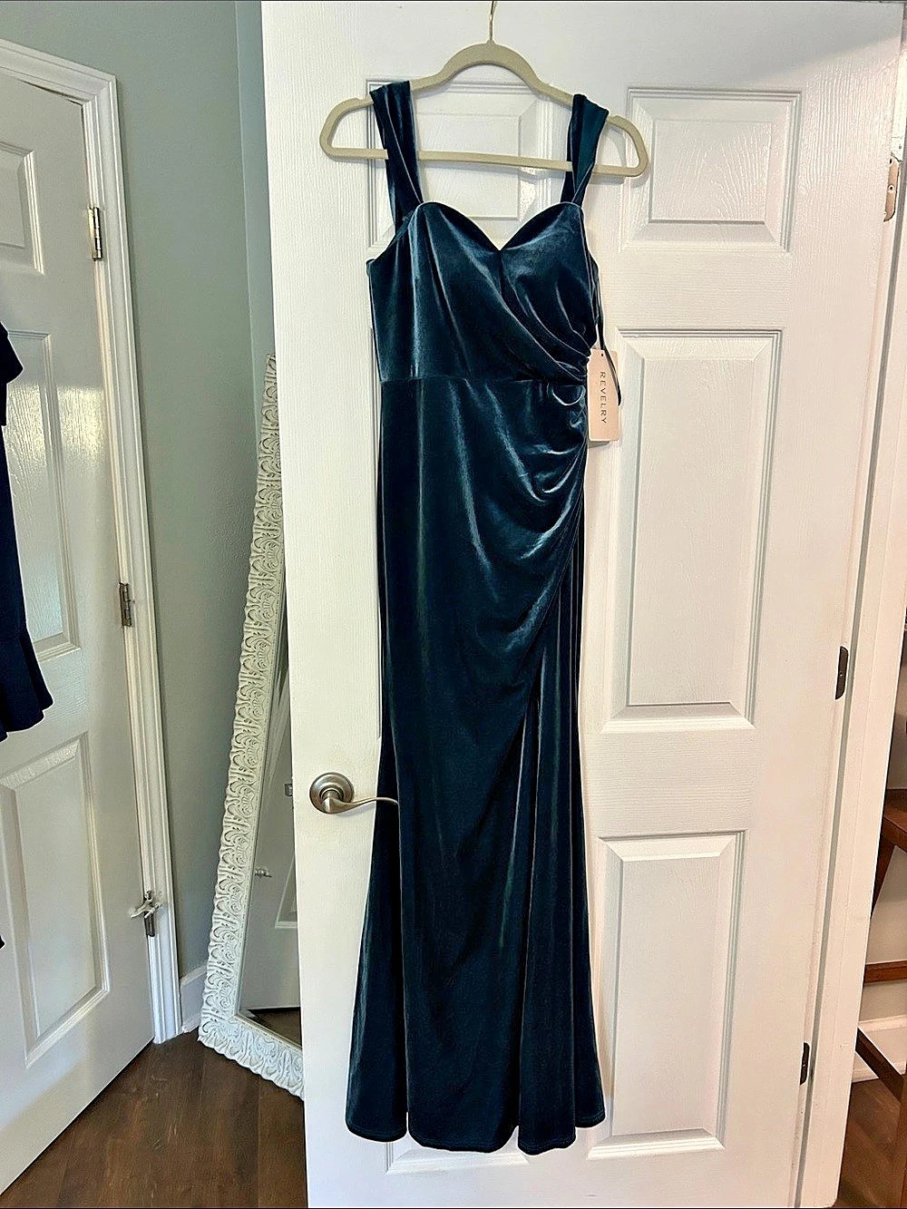 Desert blue Velvet Maxi Dress NWT